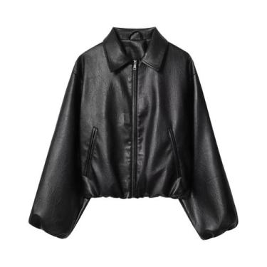 Imagem de Bsay moda versátil gola com zíper manga longa solta feminina outono no