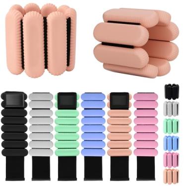 Imagem de Pesos de pulso, pesos de tornozelo ajustáveis de silicone para mulheres e homens – Fortalece braços e pernas, ideal para treino de academia em casa, corrida, ioga, pilates, barra, exercício