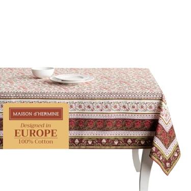 Imagem de Maison d' Hermine Toalha de mesa retangular 100% algodão 187 x 227 cm, reutilizável, decorativa, uso diário para sala de jantar, fazenda, casa, festa, festa e casamento - Reveillon Au Jardin