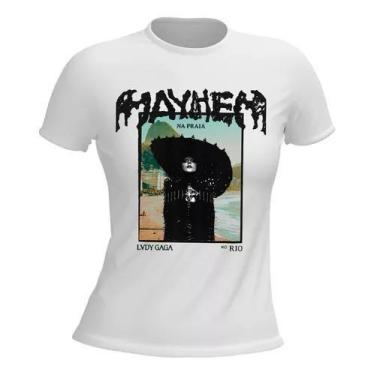 Imagem de Camiseta Feminina Babylook Tema Lady Gaga Mayhem Na Praia - Dinka, G, 