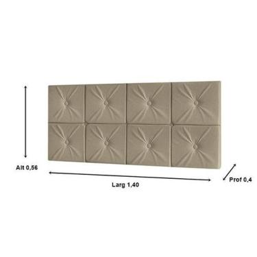 Imagem de Painel Cama Box Cama 1,40 Ferrari Cor Bege- JM Casa dos Móveis - Compr