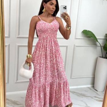 Imagem de Vestido Longo de Alca estampado Floral Com Bojo Jasmin