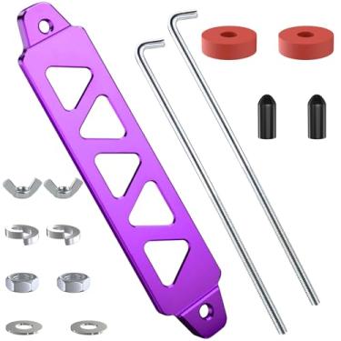 Imagem de Kit de suporte de bateria, suporte de montagem de liga de alumínio, suporte de retenção de bateria com parafusos J, kit universal de suporte de bateria de carro de cinco furos triangular de 21,6 cm