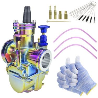 Imagem de Carburador de motocicleta de 34 mm compatível com motor universal de 125cc a 250cc 2T 4T Pit Dirt Bike Motocross On/Off Road ATV Quad Scooter (colorido, 34 mm)