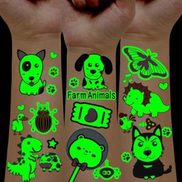 Imagem de 56 folhas de tatuagens brilhantes para artigos de festa, adesivos luminosos de tatuagens temporárias, lembrancinhas de festa de aniversário de tatuagens falsas (mais de 600 estilos)