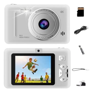 Imagem de Câmera Digital 1080P FHD 44MP com Zoom Digital de 16x, Estabilizador de Imagem e Função para Jogos,Cartão de 32GB Incluso, Ideal para Adolescentes, Idosos e Iniciantes (Branco)