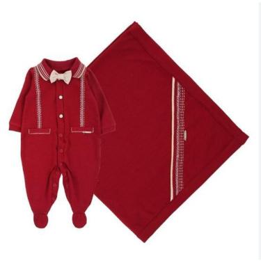 Imagem de Saída Maternidade Bebê Menino Bordado Gravata Paraiso 17760-Masculino