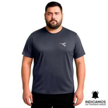 Imagem de Camiseta Diadora Small Logo Plus Size Masculina - Chumbo G1, Chumbo, G