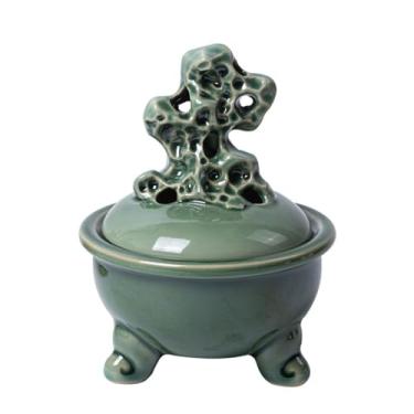 Imagem de Queimador de incenso de cerâmica queimador de incenso doméstico sândalo madeira de ágar queimador de aromaterapia zen sala de chá mesa de chá ornamentos de incenso titular queimador de incenso