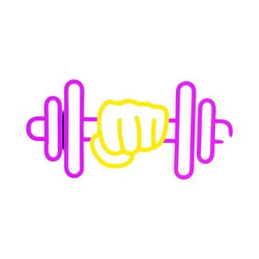 Imagem de Letreiro Neon LED Regulável Alimentado Por USB, Luz De Halteres Para Q