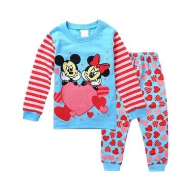 Imagem de Conjunto De Pijamas Minnie Para Meninas Primavera Outono Roupas De Dor