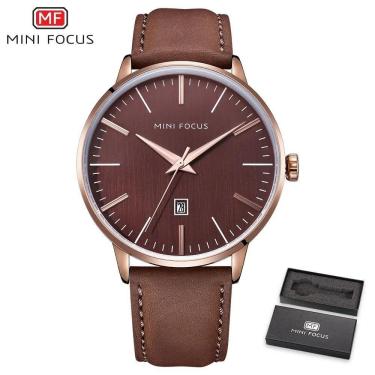 Imagem de Relógio Masculino Mini Focus Mf0115g-4 à Prova D'água Castanho