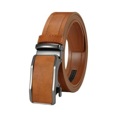 Imagem de Cinto Masculino De Couro PU Preto Com Fivela Automática De Alta Qualid