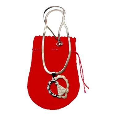Imagem de COLAR corrente AÇO INOX Snake 45cm coração N. SRA. APARECIDA - ASA