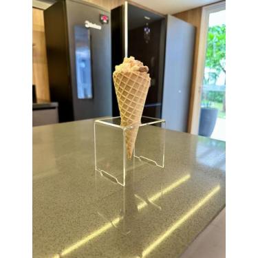 Imagem de Porta Cone Acrílico para Pizza no Cone, Sorvete e Cascão 1 Furo para F