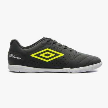 Imagem de Chuteira Futsal Neo Striker Umbro Unissex Cor:Preto+Verde LimãoTamanho