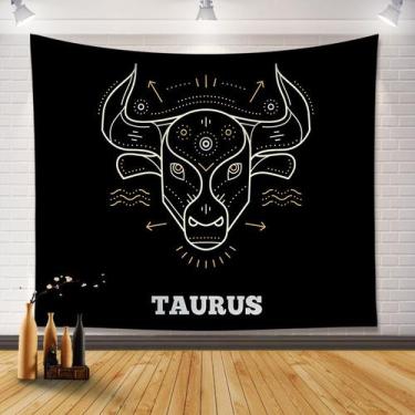 Imagem de Tapeçaria para pendurar na parede Taurus Zodiac Abstract Bull Design -