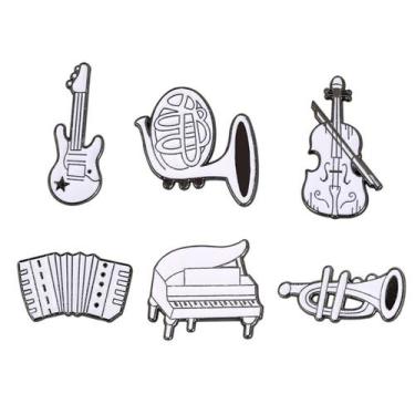 Imagem de Conjunto de pinos de broche em liga de instrumentos musicais em preto 