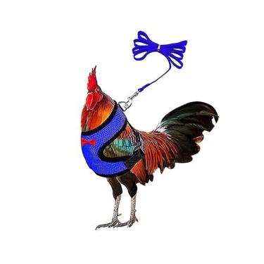 Imagem de Corda de galinha ajustável com coleira, elástico, peito conf - Gloome 