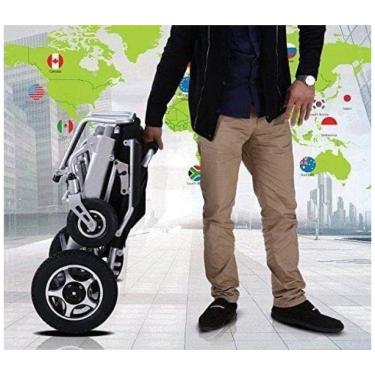 Imagem de Cadeira de Rodas Elétrica Dobrável Reclinável com Motor Duplo para Adultos, ALTON, Preto