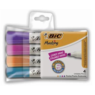 Imagem de Estojo com 4 Pincel Quadro Branco Marking Fashion Bic