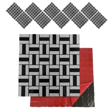 Imagem de Pastilha De Vidro Kit 10 Uni Adesiva Parede Cozinha Lavabo Sala Decorativa Moderna Requintado Reforma Aplicacao Facil