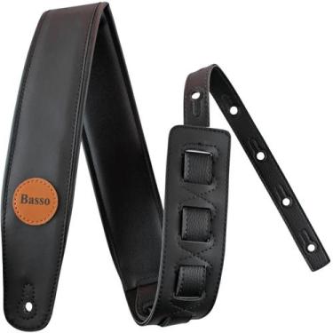 Imagem de Correia Basso Preta Cla 13 Sintetico Confortavel Violao Guitarra Baixo