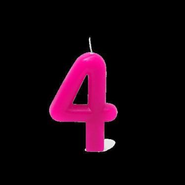 Imagem de Vela de Aniversário Rosa - Silver