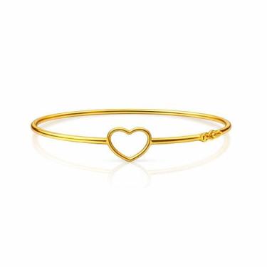 Imagem de Bracelete Coração Vazado Banhado a Ouro 18k - WORK SEMIJOIAS
