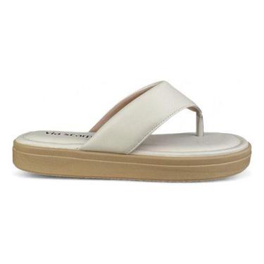 Imagem de Sandália Feminina Chinelo Via Scarpa Tendência, 39 BR, Bege