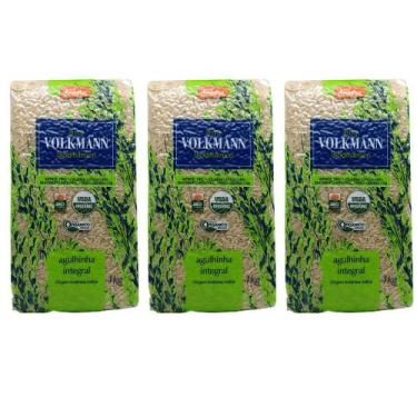 Imagem de Arroz Agulhinha Integral Orgânico Volkmann 1kg Vácuo Kit 3un