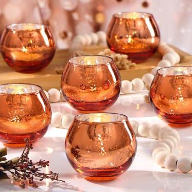 Imagem de Castiçais LAMORGIFT Fall Tealight Mercury Glass 24 unidades