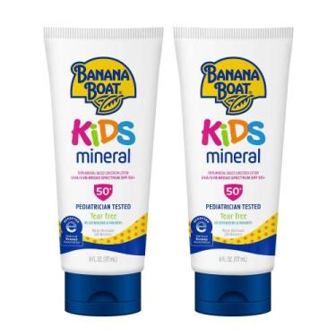 Imagem de Protetor Solar Mineral Banana Boat Kids FPS 50 177ml Kit com 2 Unidade