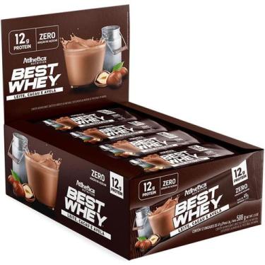 Imagem de Barra Proteica Best Whey - 12 Barras 49g Leite, Cacau e Avelã - Atlhet