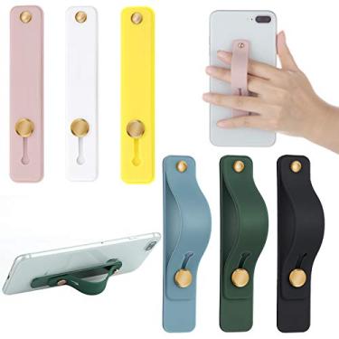 Imagem de Weewooday Suporte para celular com 6 peças, alça telescópica para o dedo, suporte universal para a maioria dos smartphones (cores chiques)