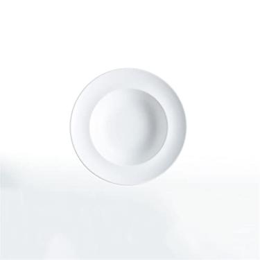 Imagem de GUIPAIHAI Tigela de cerâmica de 22,86 cm para sopa, macarrão, utensílios de jantar domésticos, prato redondo profundo, utensílios de mesa para refeições principais (cor: branco)