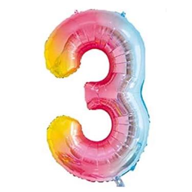 Imagem de Balão de número metalizado multicolor gigante - 75 cm (3)