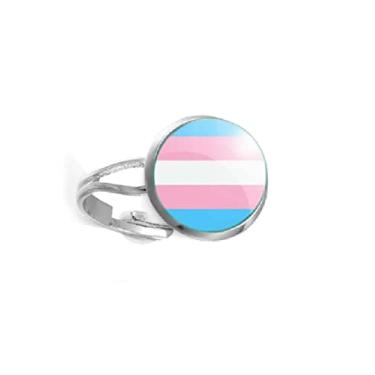 Imagem de Anel Bandeira Trans LGBTQ+ Diversidade de Gênero Unissex e Ajustável