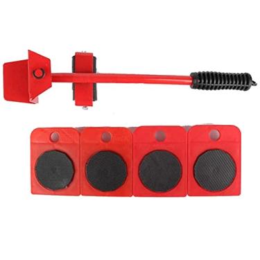 Imagem de Levantador Moveis Movedor Mudança Limpeza Movel Arrastar Levantar Rodinhas Suspender Ralos e Toneiras Vermelho