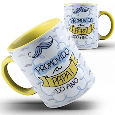 Imagem de Caneca amarela Pai promovido a papai do ano