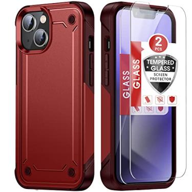 Imagem de Capa para Iphone 14 Plus (2 protetores de tela de vidro temperado), Iphone 14 Plus (vermelho)