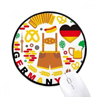 Imagem de DIYthinker Almofada de rato da cultura da bandeira da alfândega da Alemanha para escritório tapete redondo para computador