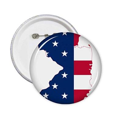 Imagem de Nova Jersey mapa dos EUA estrelas listras forma bandeira pinos crachá botão decoração acessório 5 peças