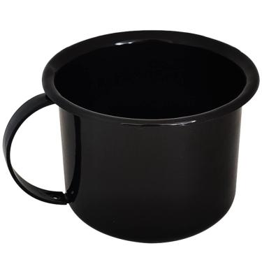 Imagem de Caneca Xícara Agata Aço Esmaltado Leiteira Rustica 650ml Preta Esmaltados Silva