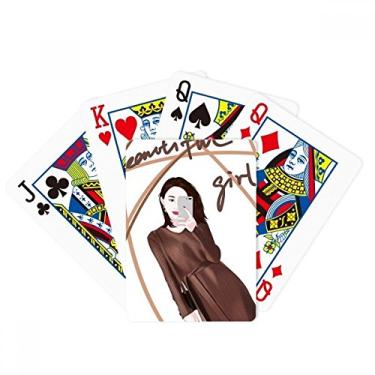 Imagem de DIYthinker Bonita garota, desenho, arte, ilustração, pôquer, jogando cartas mágicas, jogo de tabuleiro divertido
