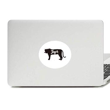 Imagem de Adesivo de notebook com emblema de vinil de animal preto e branco de tigre