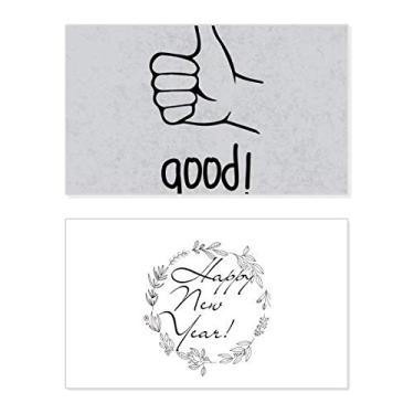 Imagem de Polegar preto personalizado Gesto Ano Novo Festival Cartão felicitações Bless Mensagem presente