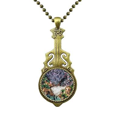 Imagem de DIYthinker Colar de Cenário da Natureza com Flor de Pedra Pingente de Música