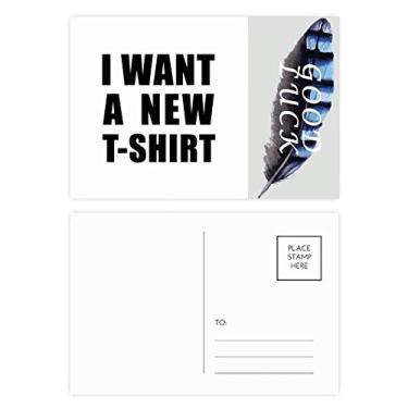 Imagem de I Want A New T-shirt Art Deco, presente moderno, cartão postal da sorte, conjunto de cartões postais com 20 peças