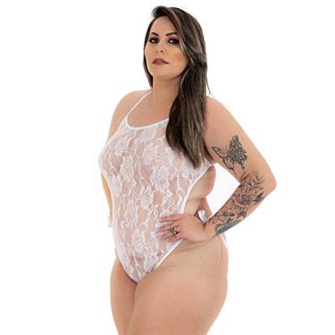 Imagem de Lingerie Body Renda Frente única Plus Size Branco